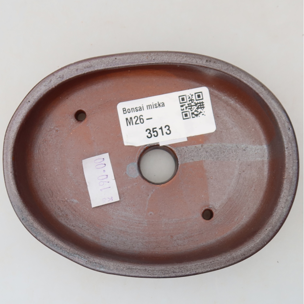 Ceramiczna miska do bonsai 12 x 9,5 x 2,5 cm, brązowa