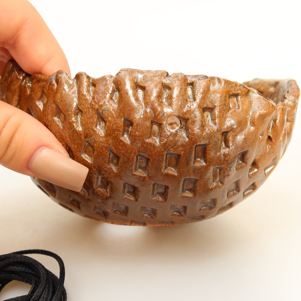 Ceramiczna skorupa do kokedamy 12,5 x 11,5 x 7 cm, kolor brązowy