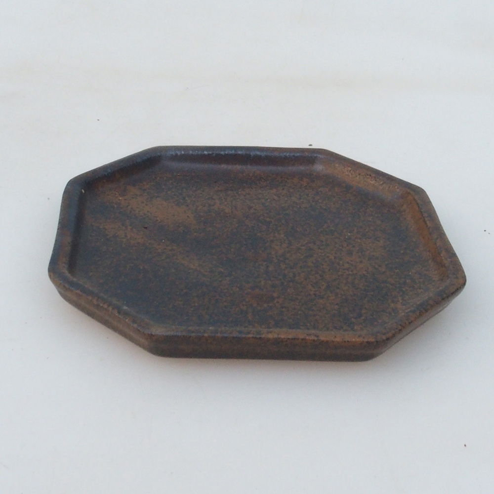 Ceramiczna miska H13 -12 x 12 x 1 cm - brązowa