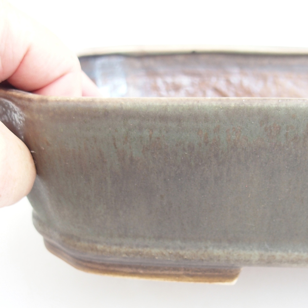 Ceramiczna miska do bonsai 24 x 20,5 x 6 cm, zielona