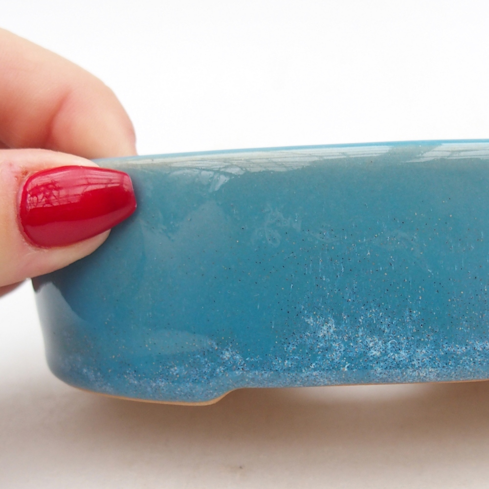 Ceramiczna miska do bonsai 12,5 x 10 x 3,5 cm, kolor niebieski