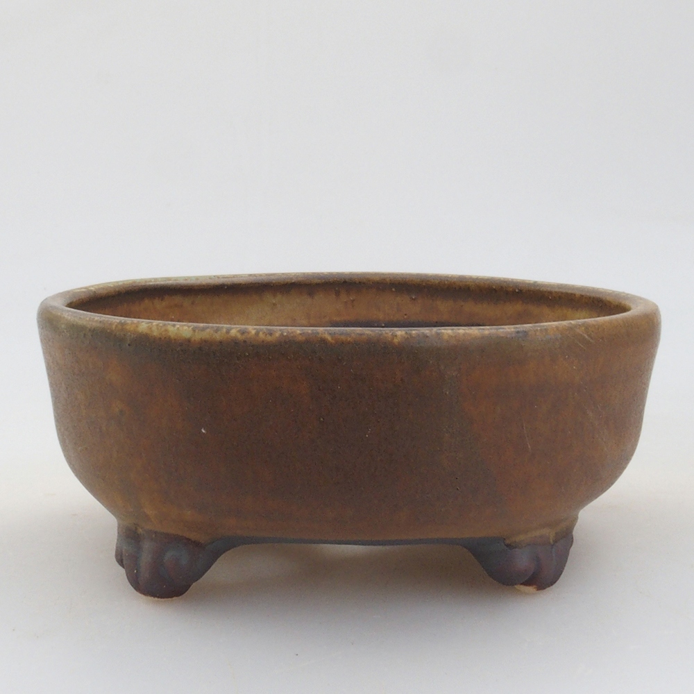 Ceramiczna miska do bonsai 10,5 x 10,5 x 4,5 cm, kolor brązowy
