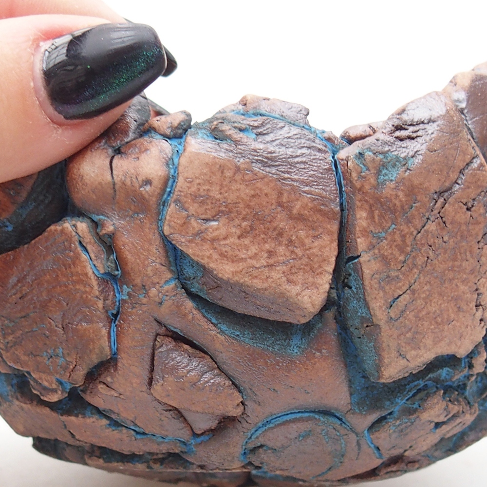 Ceramiczna muszla 11,5 x 11 x 7,5 cm, kolor niebieski