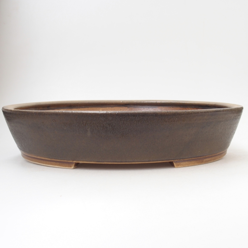 Ceramiczna miska do bonsai 31,5 x 27,5 x 6 cm, brązowa