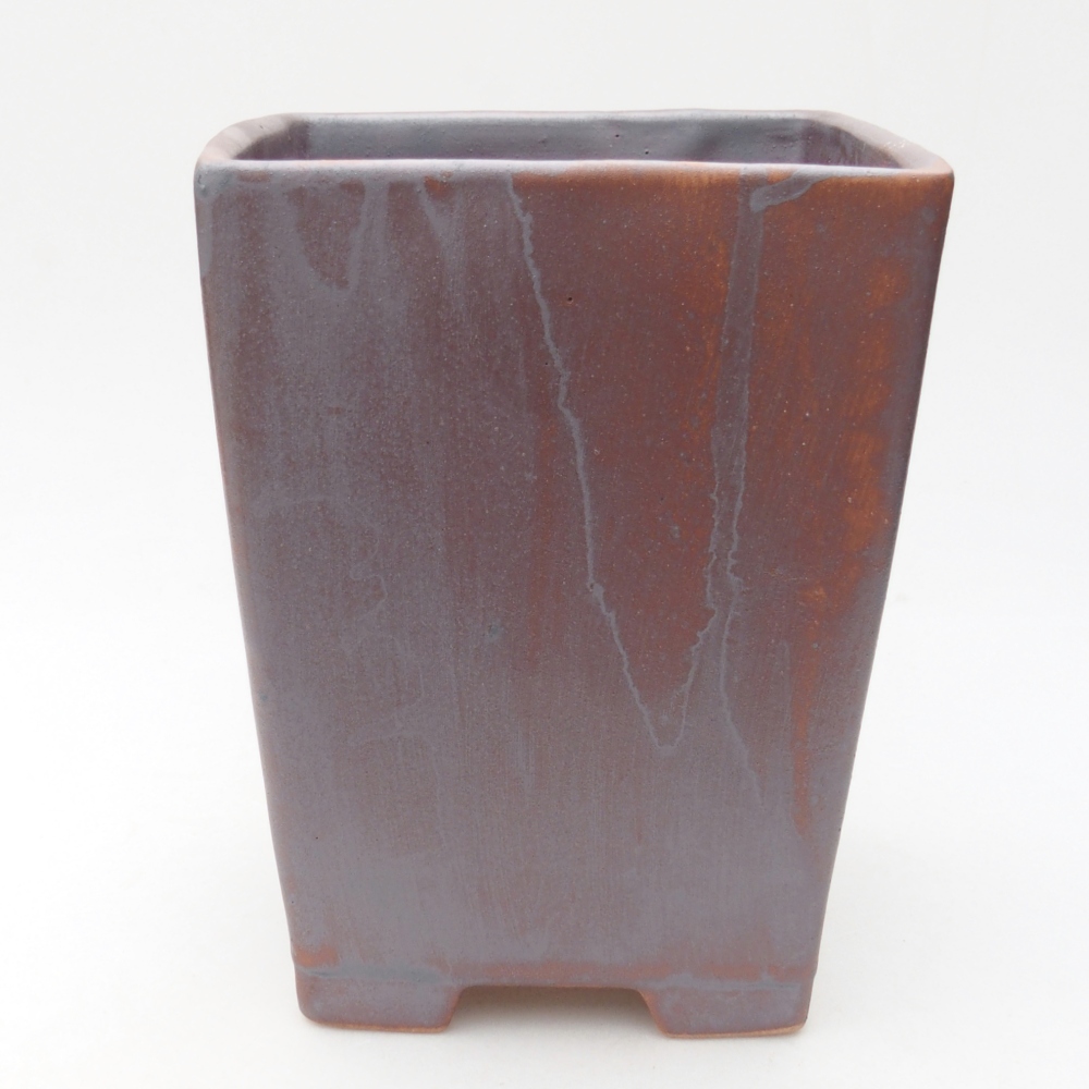 Ceramiczna miska do bonsai 15 x 15 x 19,5 cm, kolor metaliczny