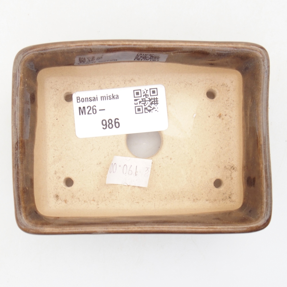 Ceramiczna miska do bonsai 10 x 7 x 3,5 cm, brązowa