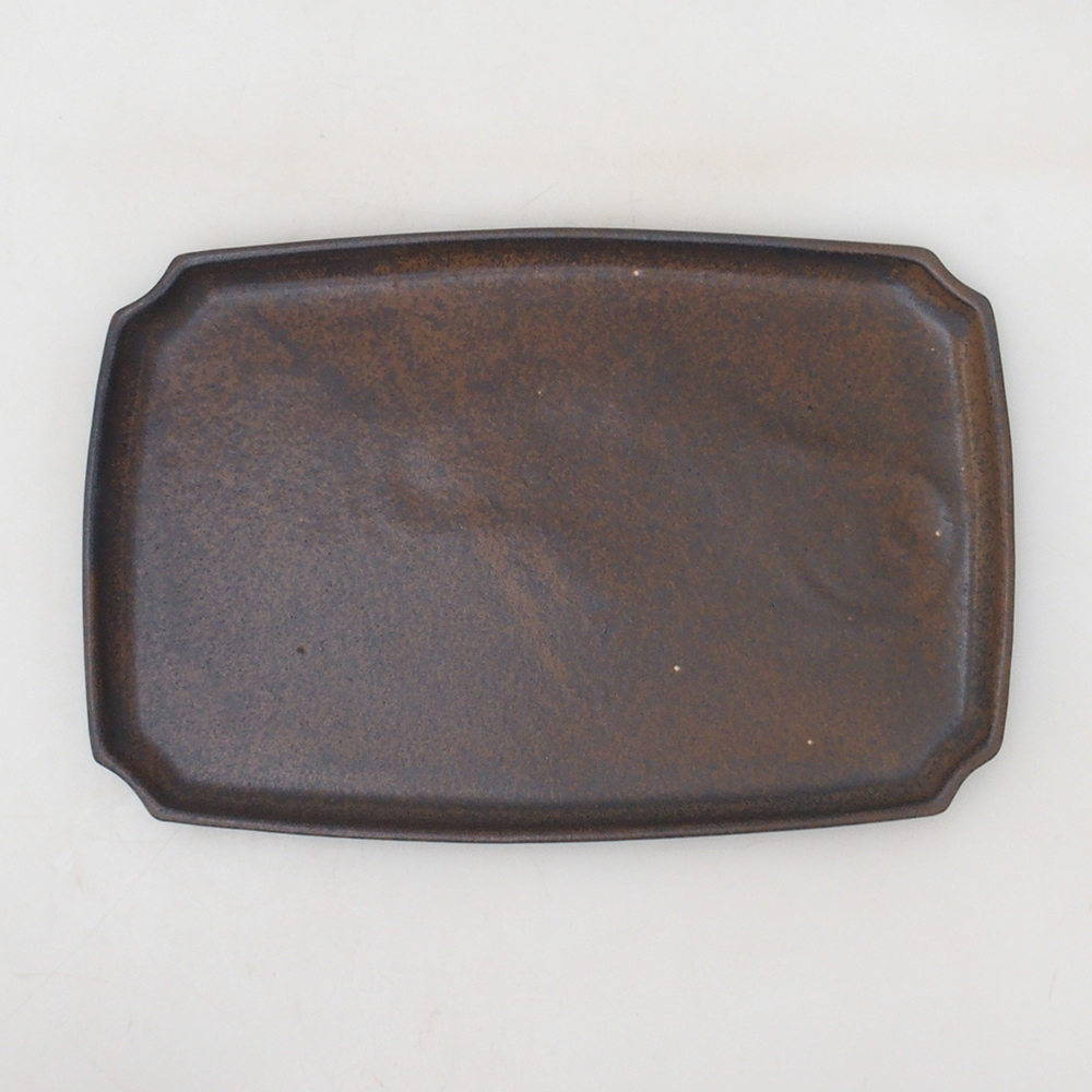 Ceramiczny spodek H07 – 28 x 19 x 1,5 cm – brązowy