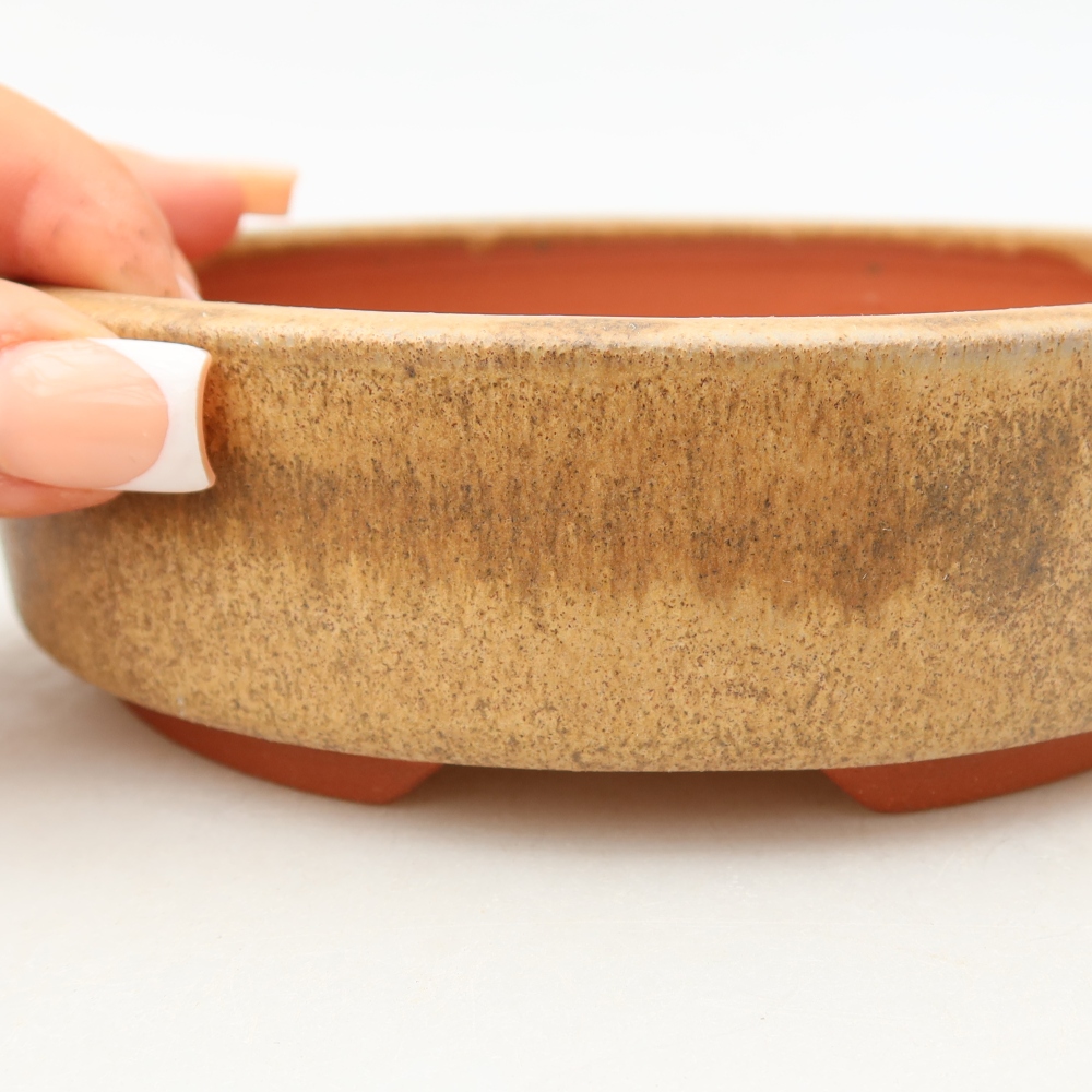 Ceramiczna miska do bonsai 15 x 15 x 4,5 cm, brązowa