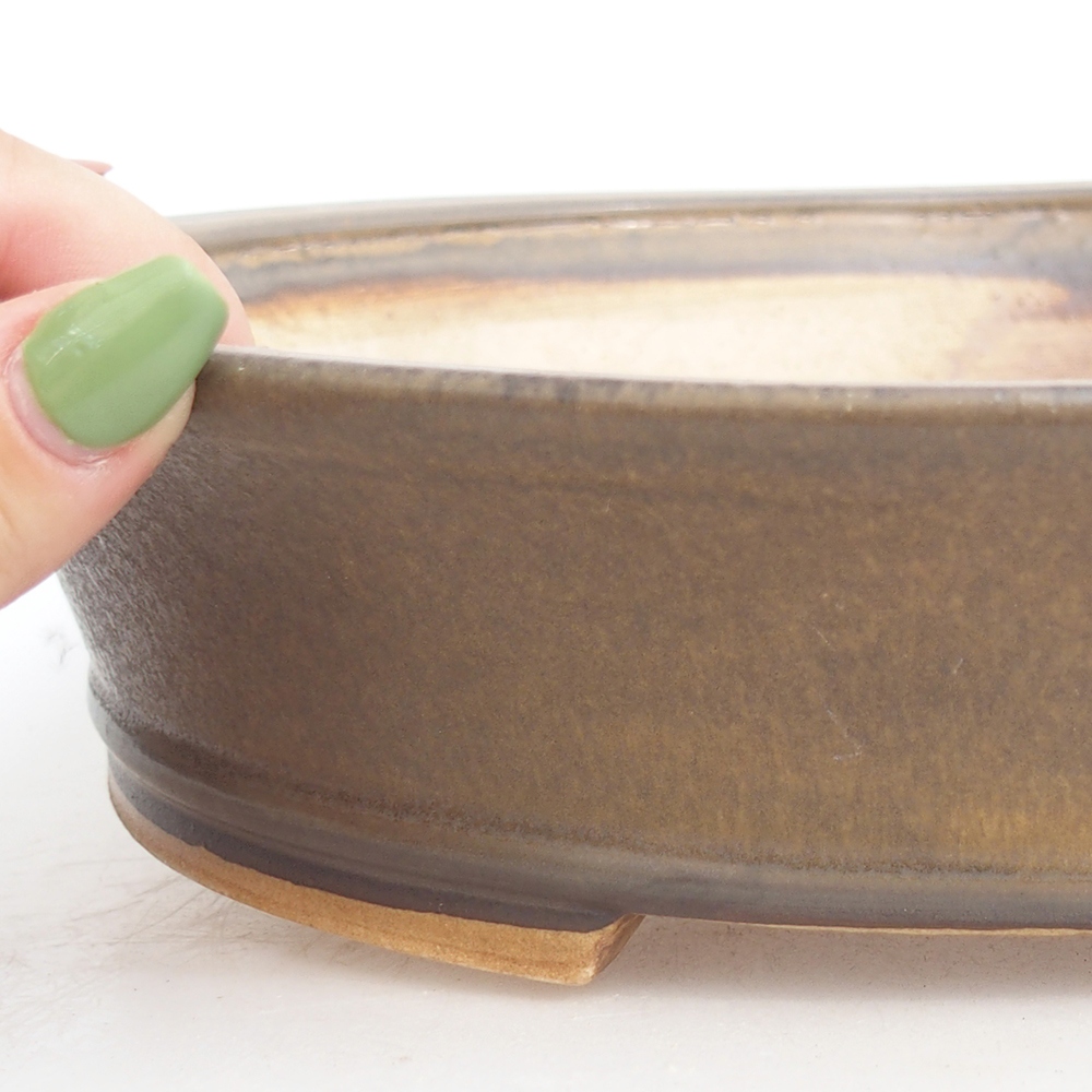Ceramiczna miska do bonsai 28 x 25 x 6,5 cm, zielona