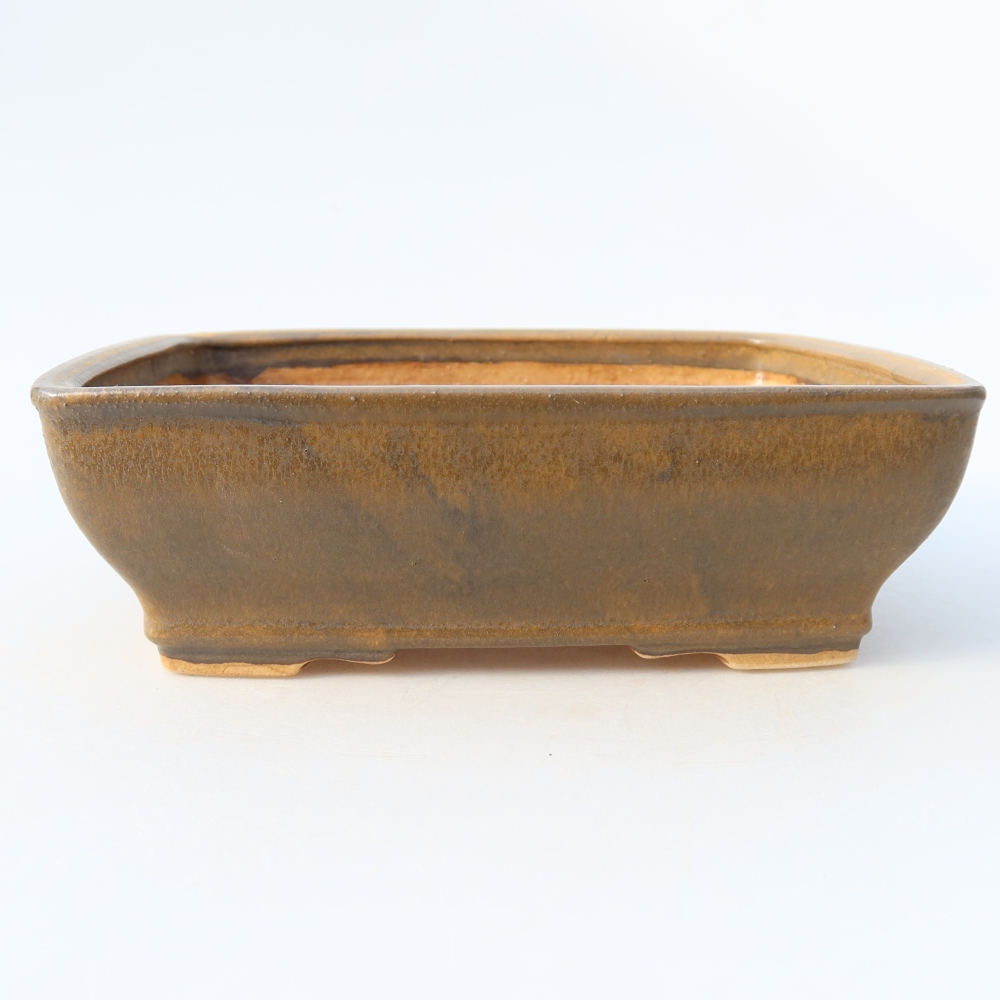 Ceramiczna miska do bonsai 18,5 x 15,5 x 6 cm, kolor brązowy