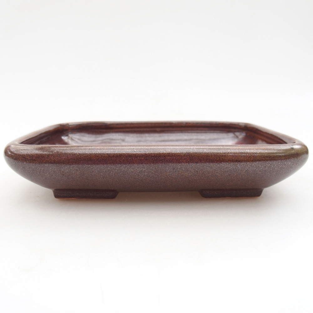 Ceramiczna miska bonsai 17 x 14 x 3,5 cm, kolor brązowy