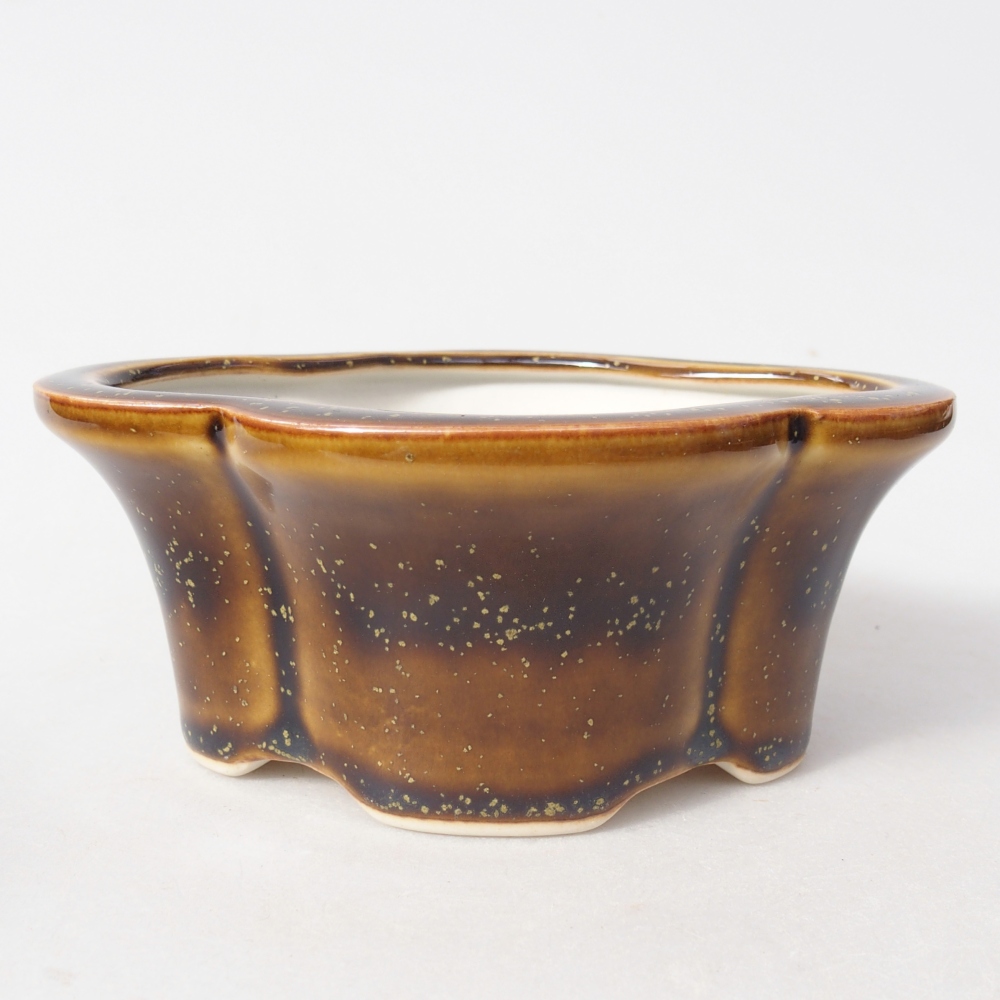 Ceramiczna miska do bonsai 12,5 x 10 x 5,5 cm, żółta