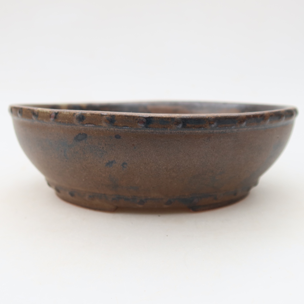 Ceramiczna miska do bonsai 18 x 18 x 5,5 cm, brązowa