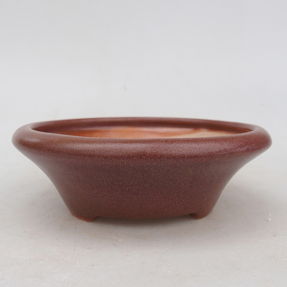 Ceramiczna miska do bonsai 13,5 x 13,5 x 4,5 cm, bordowy kolor