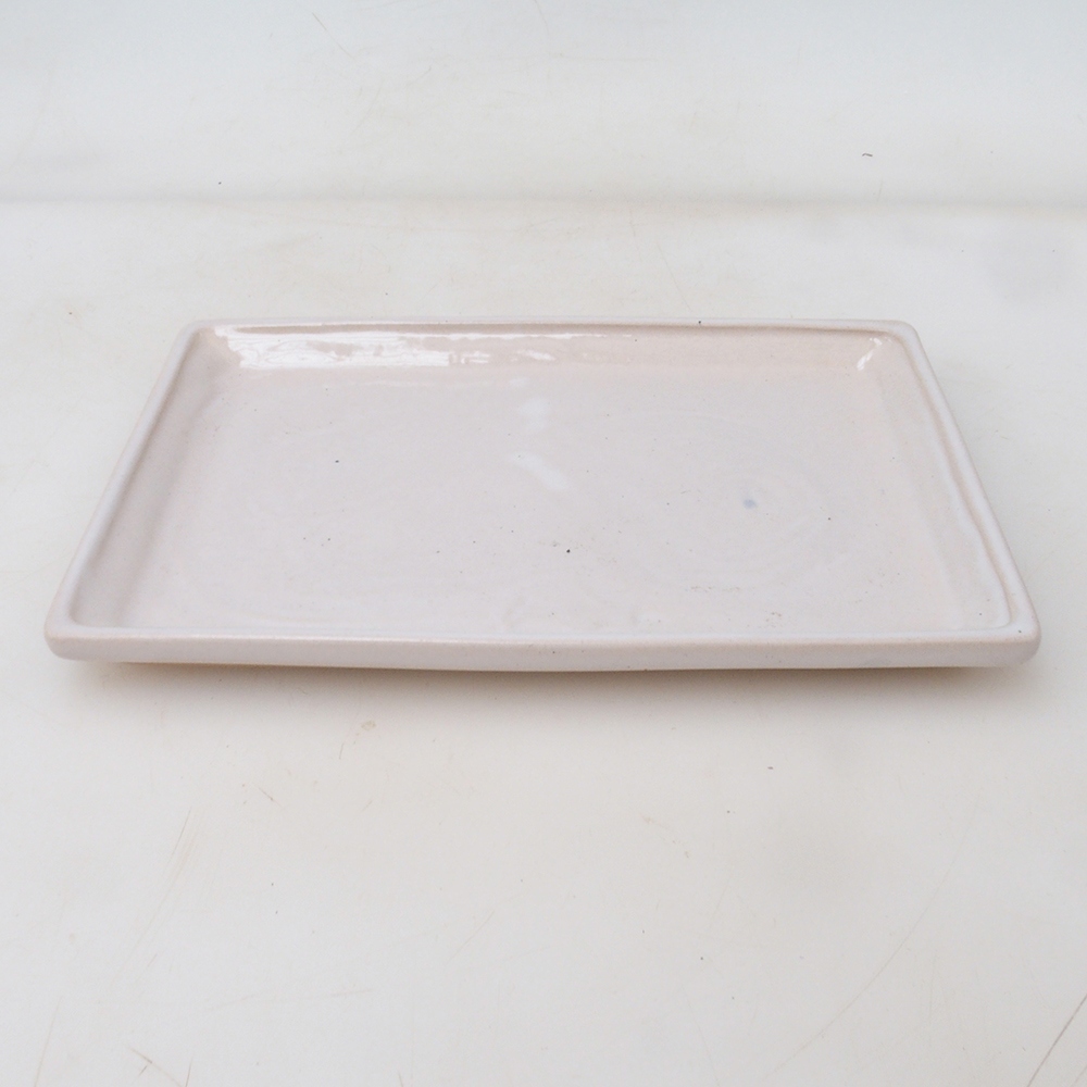 Bonsai bowl prostokątny 19,5 x 14 x 1,5 cm - biały