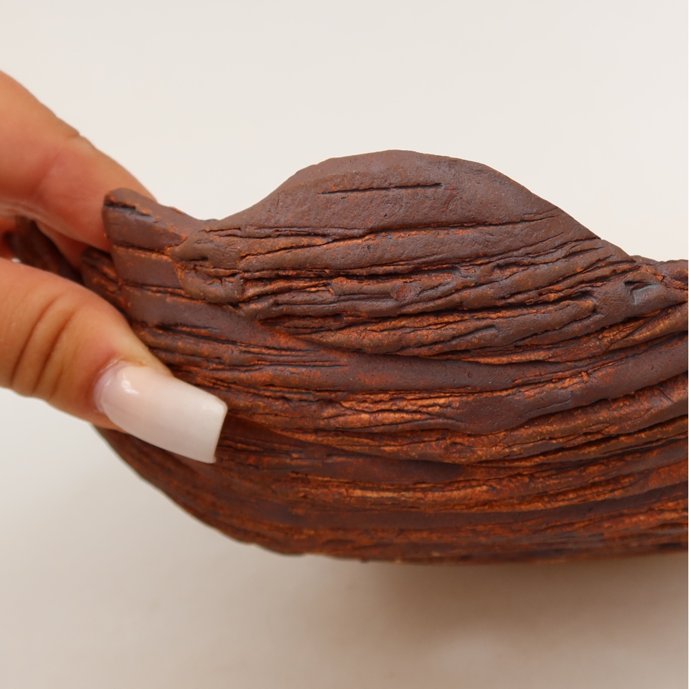 Ceramiczna skorupa  21,5 x 16,5 x 8 cm, kolor brązowy