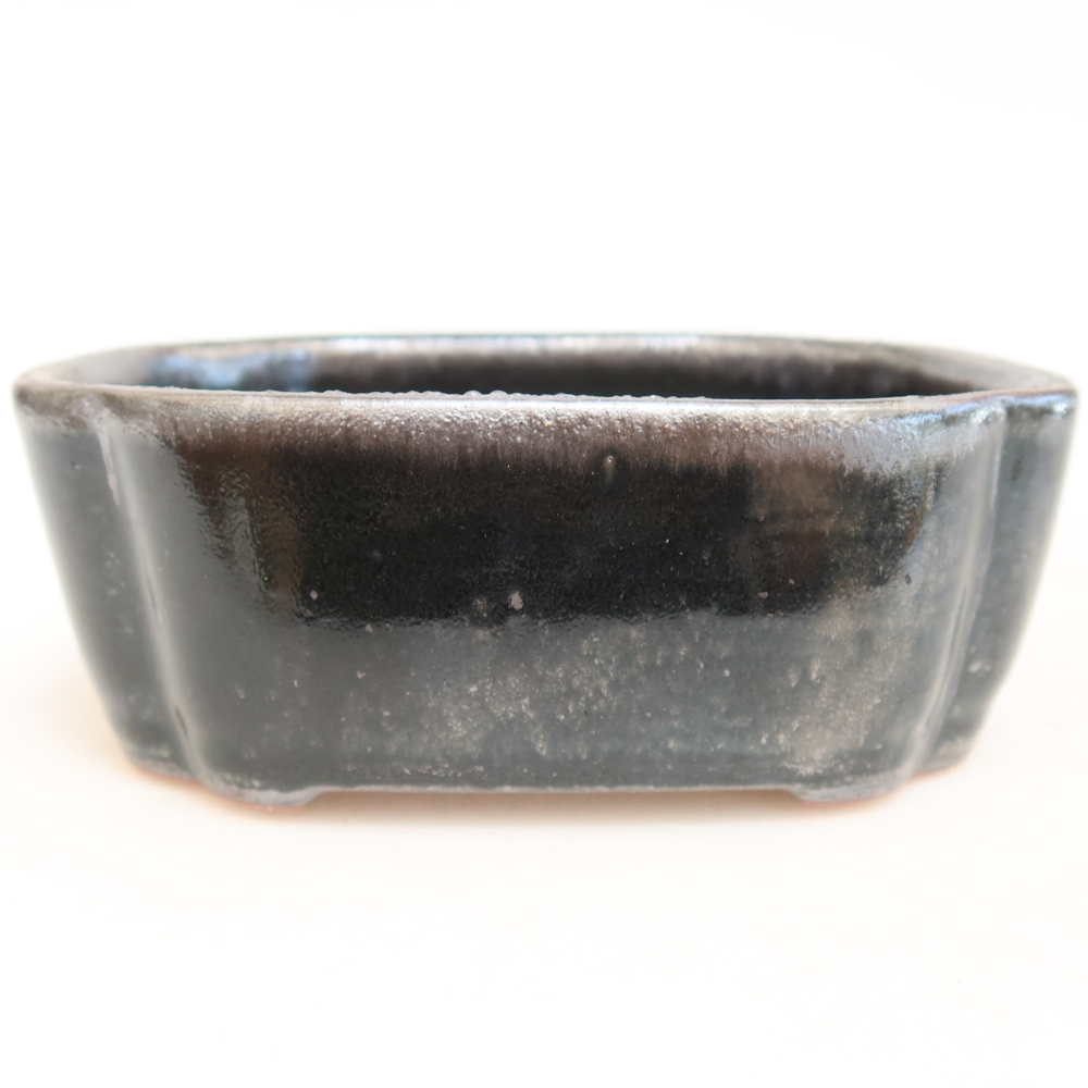 Ceramiczna miseczka do bonsai 12,5 x 10 x 4,5 cm, kolor metaliczny
