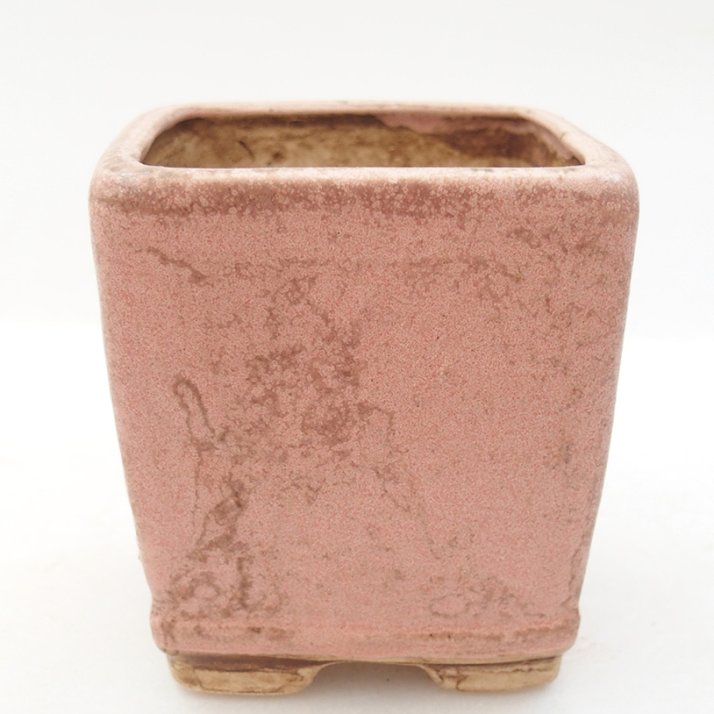 Ceramiczna miska bonsai 6,5 x 6,5 x 7 cm, kolor różowy