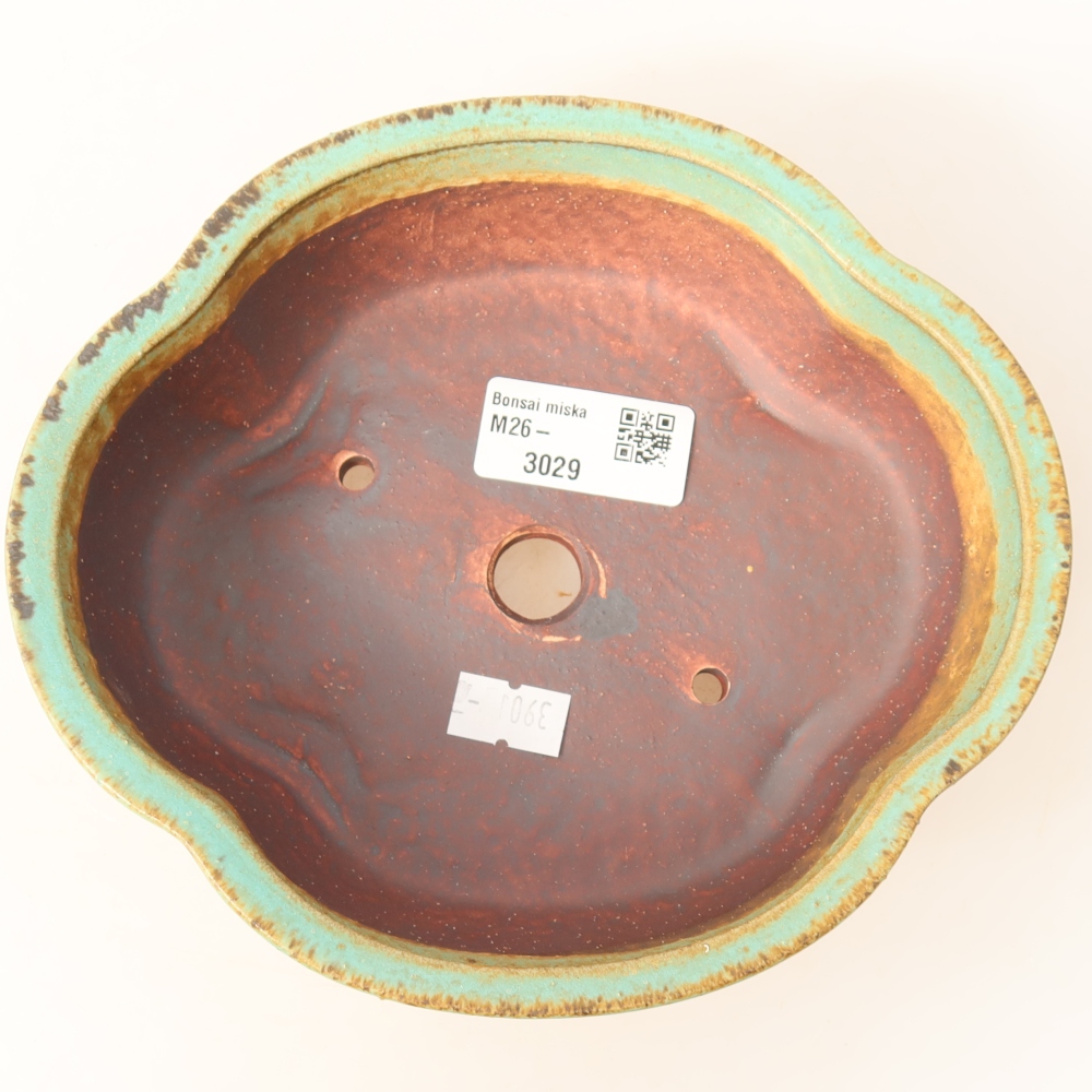 Ceramiczna miska do bonsai 17 x 15,5 x 5,5 cm, zielona