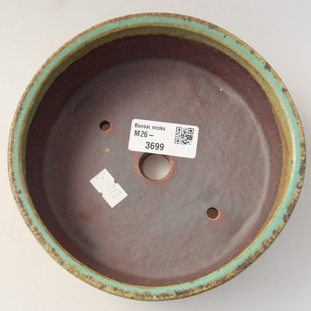 Ceramiczna miska do bonsai 15,5 x 15,5 x 5 cm, zielona