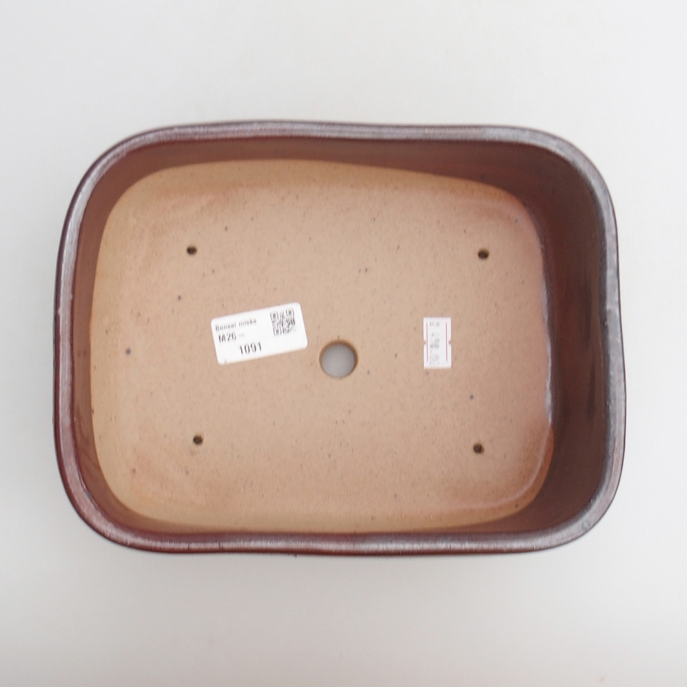 Ceramiczna miska do bonsai 23 x 17 x 7,5 cm, kolor bordowy