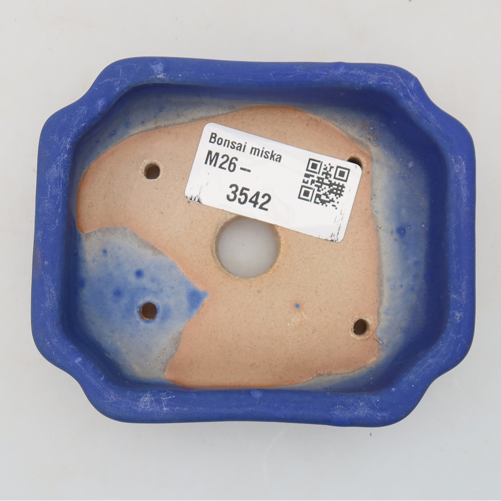 Ceramiczna miseczka do bonsai 10 x 8 x 2,5 cm, kolor niebieski