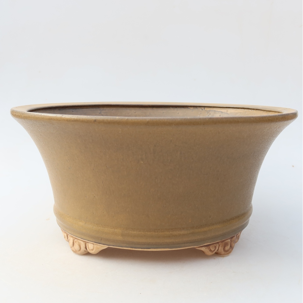 Ceramiczna miska do bonsai 24,5 x 24,5 x 11,5 cm, kolor brązowy
