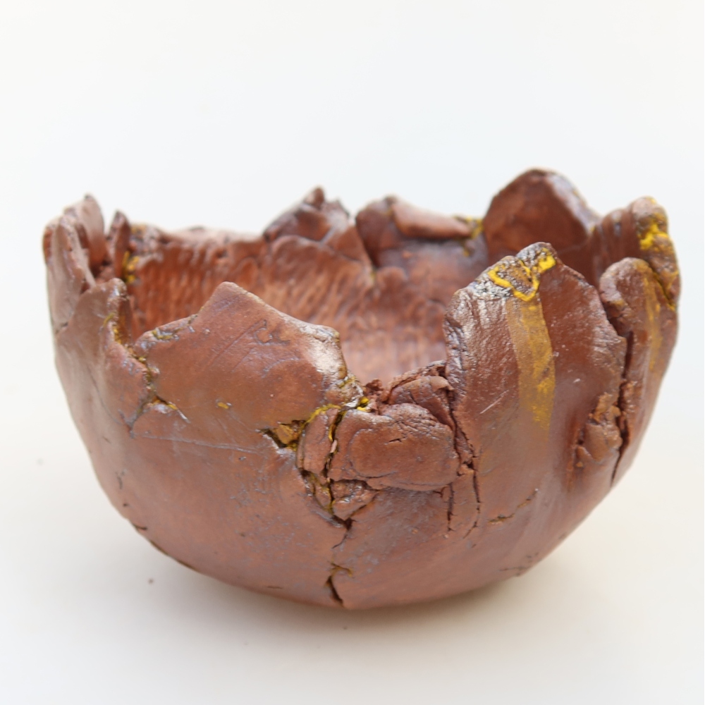 Ceramiczna skorupka  10 x 10 x 7 cm, kolor żółty
