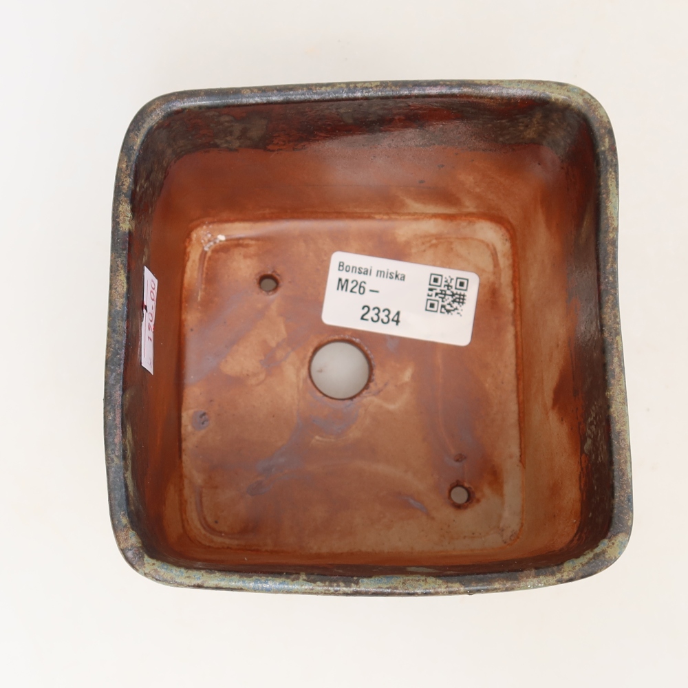 Ceramiczna miska do bonsai 10,5 x 10,5 x 8,5 cm, kolor brązowy