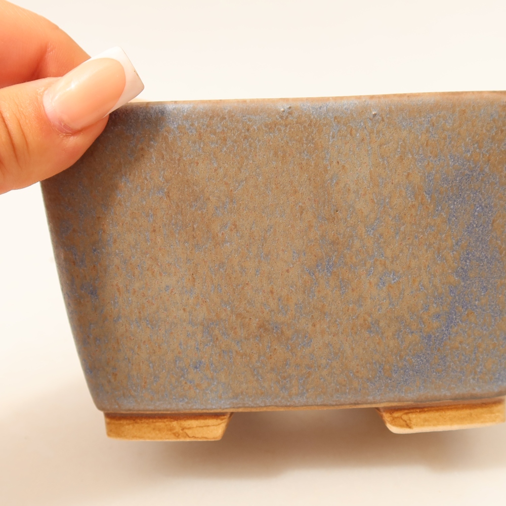 Ceramiczna miska do bonsai 13 x 13 x 8 cm, kolor niebieski
