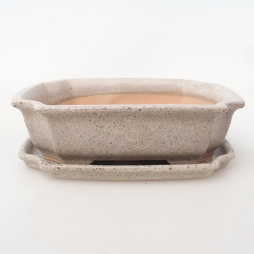 Bonsai bowl + spodek H01 - 12x9x5 cm