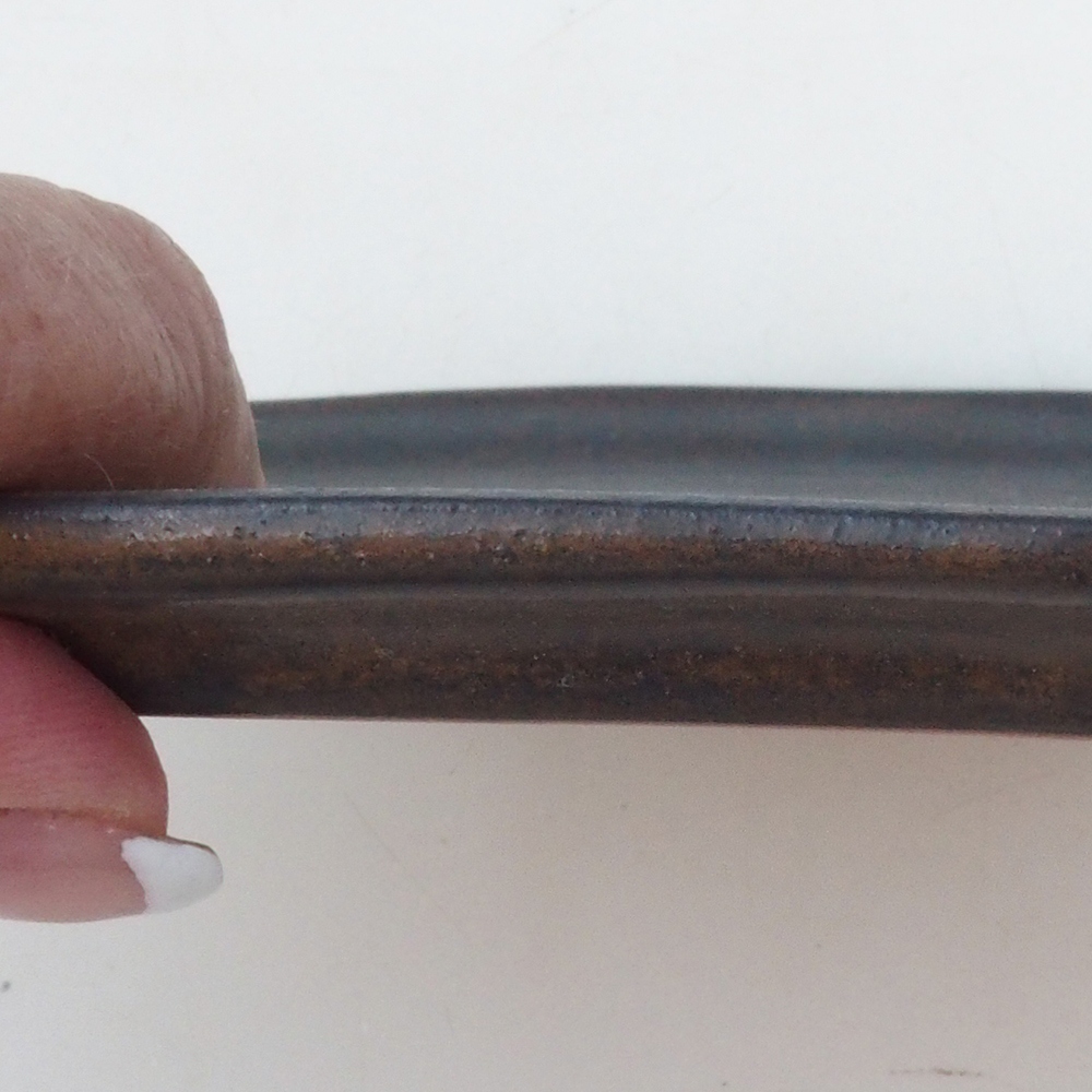 Ceramiczna miska H51 -18,5 x 14,5 x 1 cm - brązowa