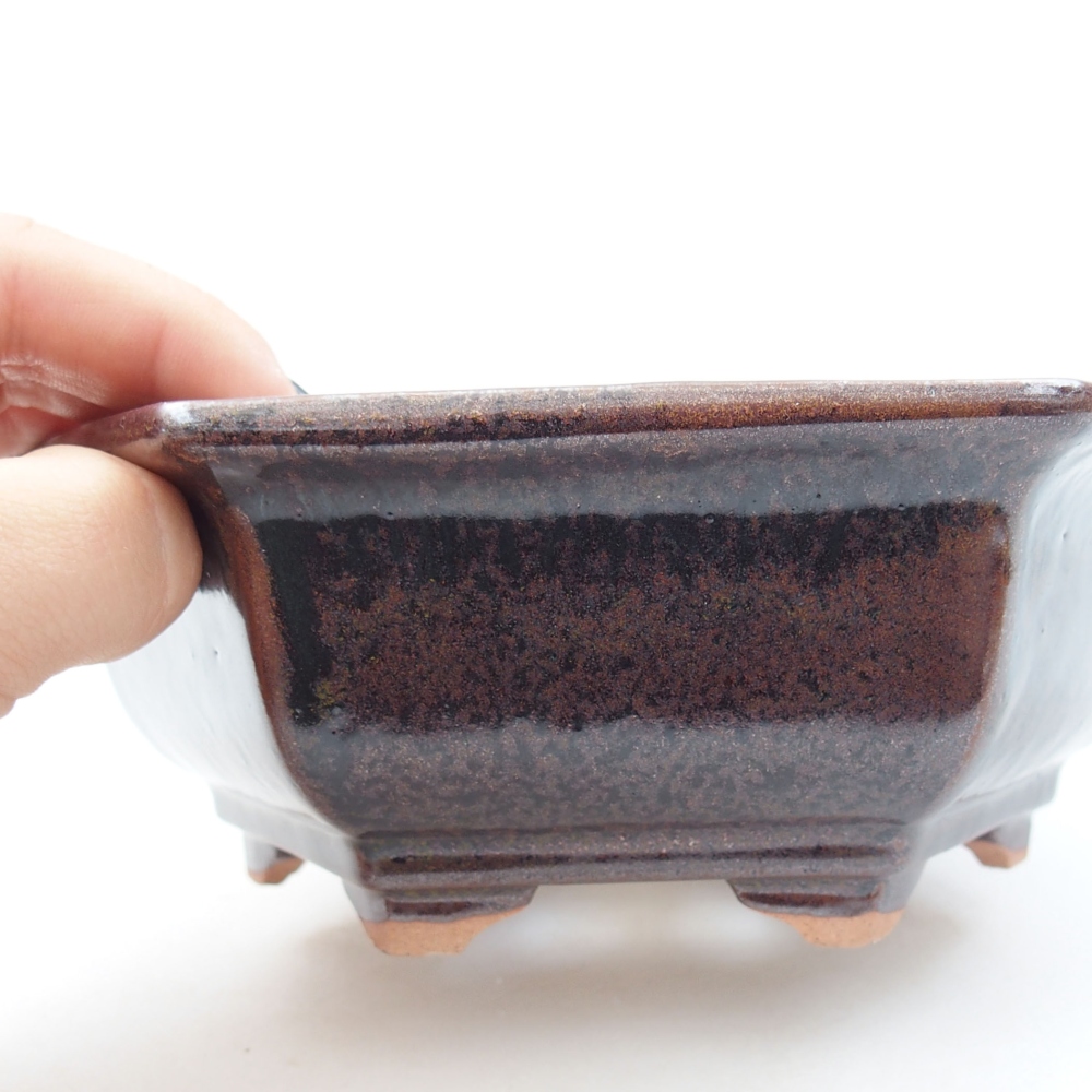 Ceramiczna miska bonsai 17 x 15 x 6 cm, kolor brązowy
