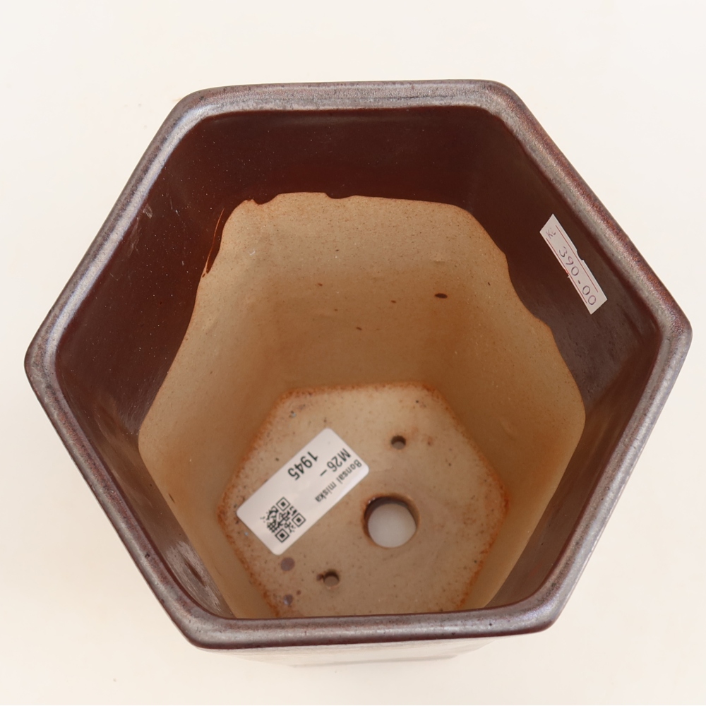 Ceramiczna miska do bonsai 13 x 12 x 17 cm, kolor metaliczny