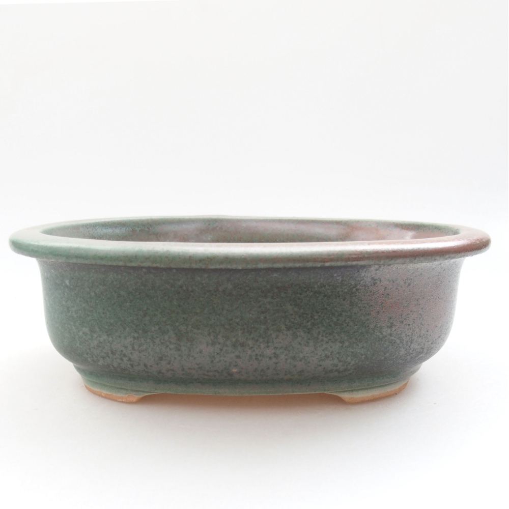 Ceramiczna miska bonsai 18 x 15 x 6 cm, kolor zielony