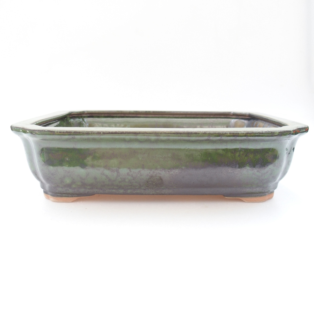 Ceramiczna miska bonsai 27,5 x 21,5 x 7 cm, kolor zielony