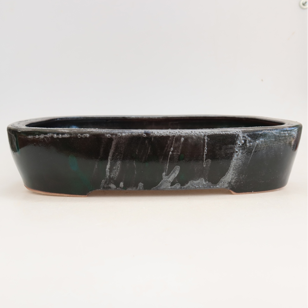 Ceramiczna miska do bonsai 32 x 24,5 x 6,5 cm, kolor zielony