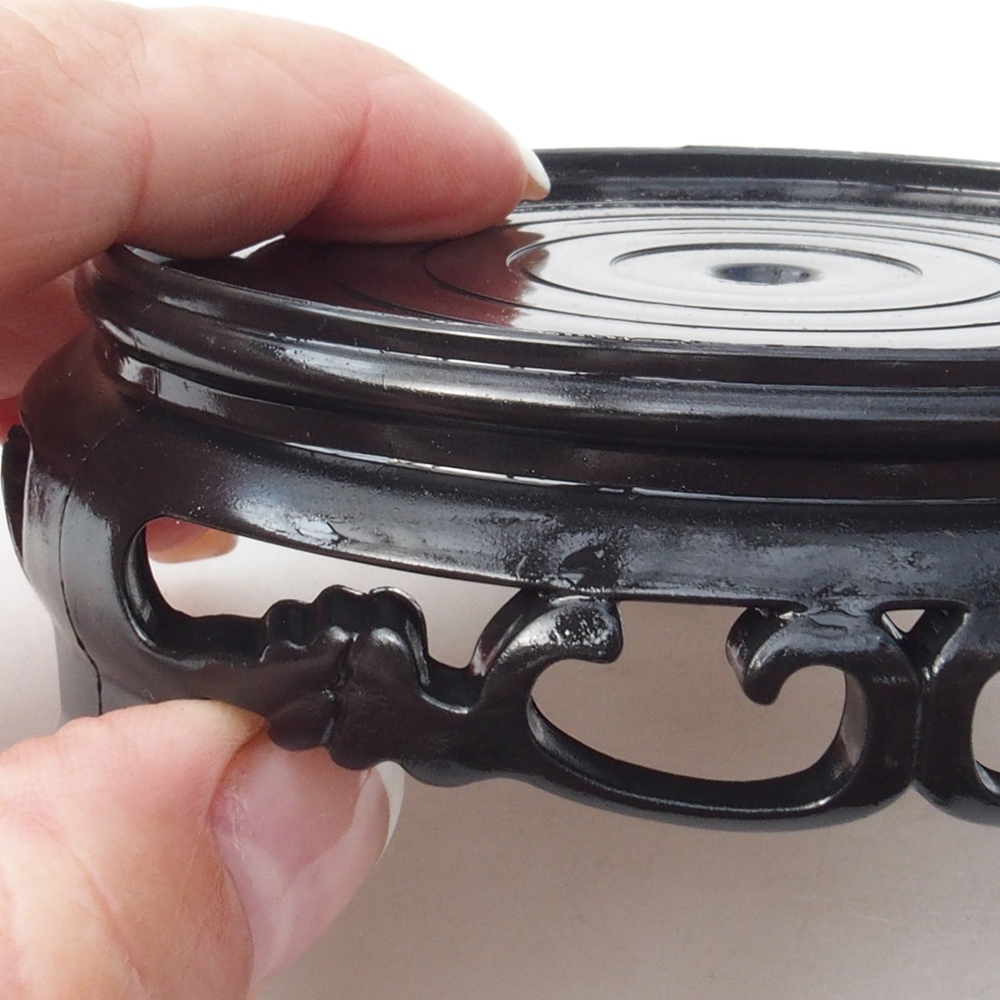 Stolik bonsai plastikowy okrągły 10 x 10 x 3,5 cm, kolor czarny
