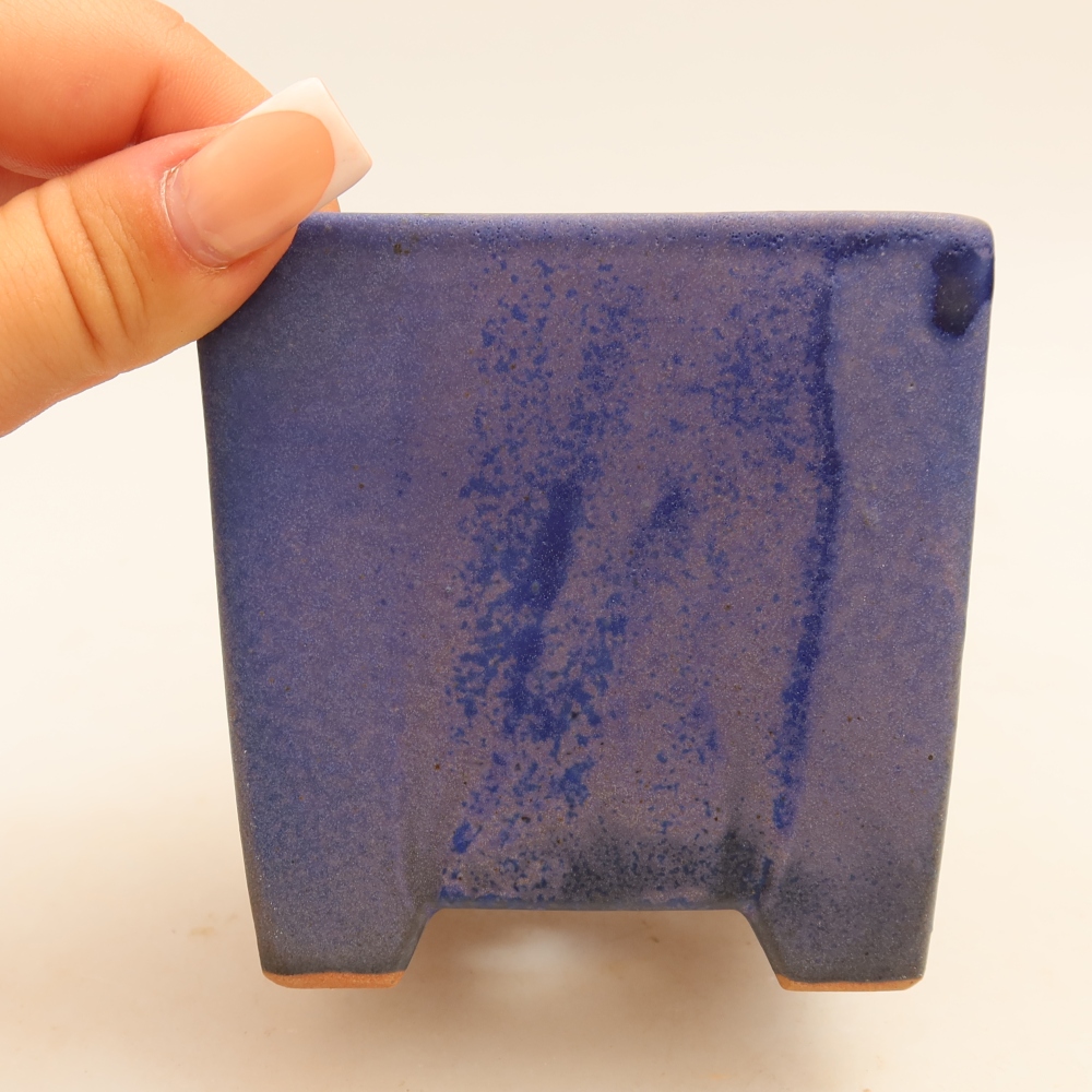 Ceramiczna miska do bonsai 9 x 9 x 8,5 cm, kolor niebieski