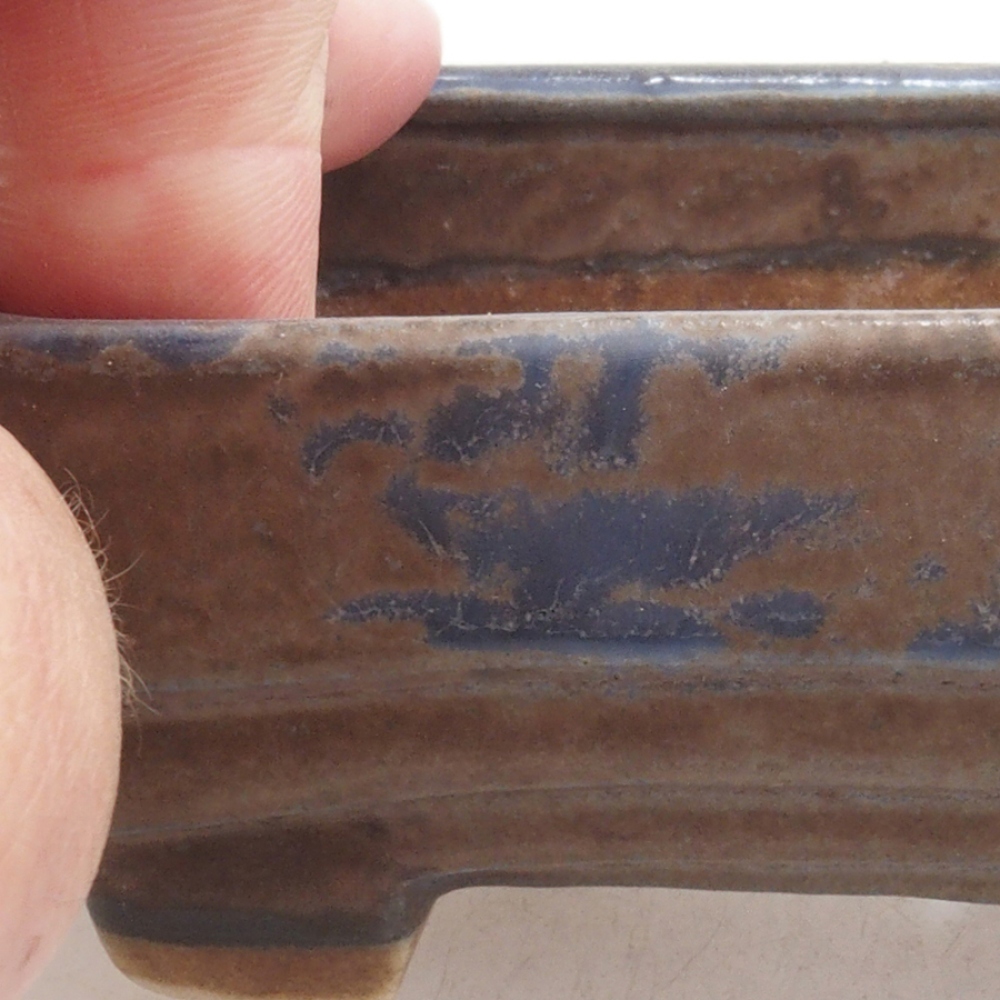 Ceramiczna miska do bonsai 9 x 7,5 x 3,5 cm, kolor niebieski