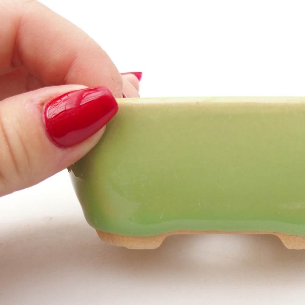 Ceramiczna miska do bonsai 8,5 x 7 x 3,5 cm, zielona