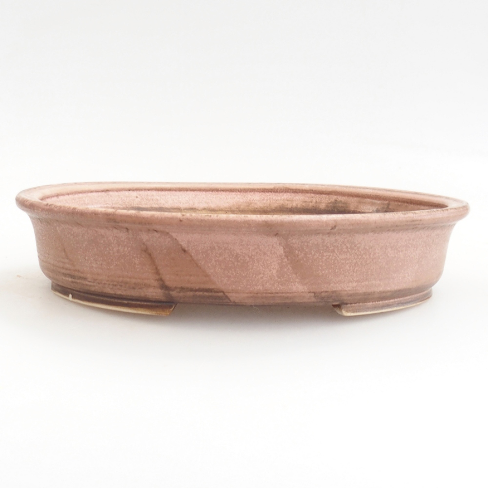 Ceramiczna miska na bonsai 23 x 19,5 x 4,5 cm, różowa