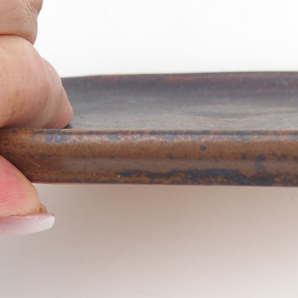 Miska ceramiczna H38 - 12,5 x 10,5 x 1 cm - brązowa