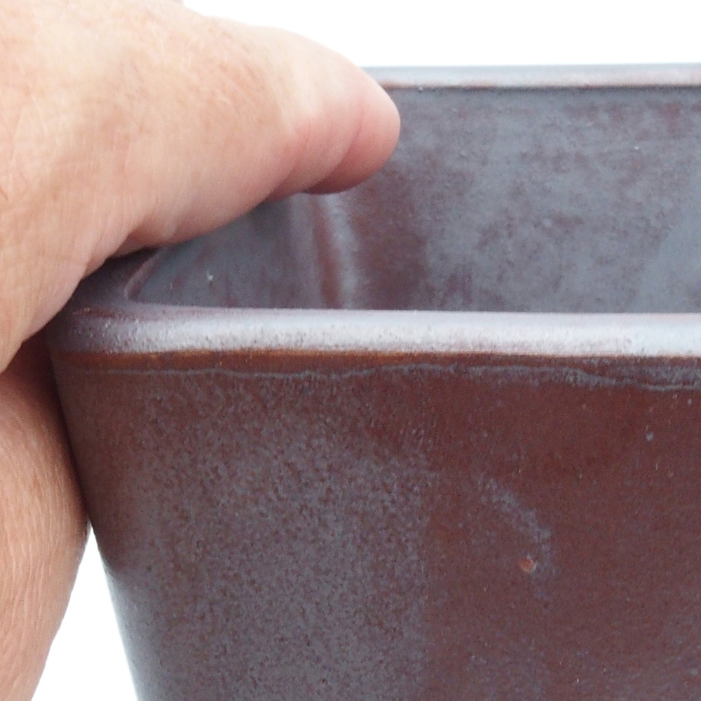 Ceramiczna miska bonsai 10,5 x 10,5 x 10,5 cm, kolor metaliczny