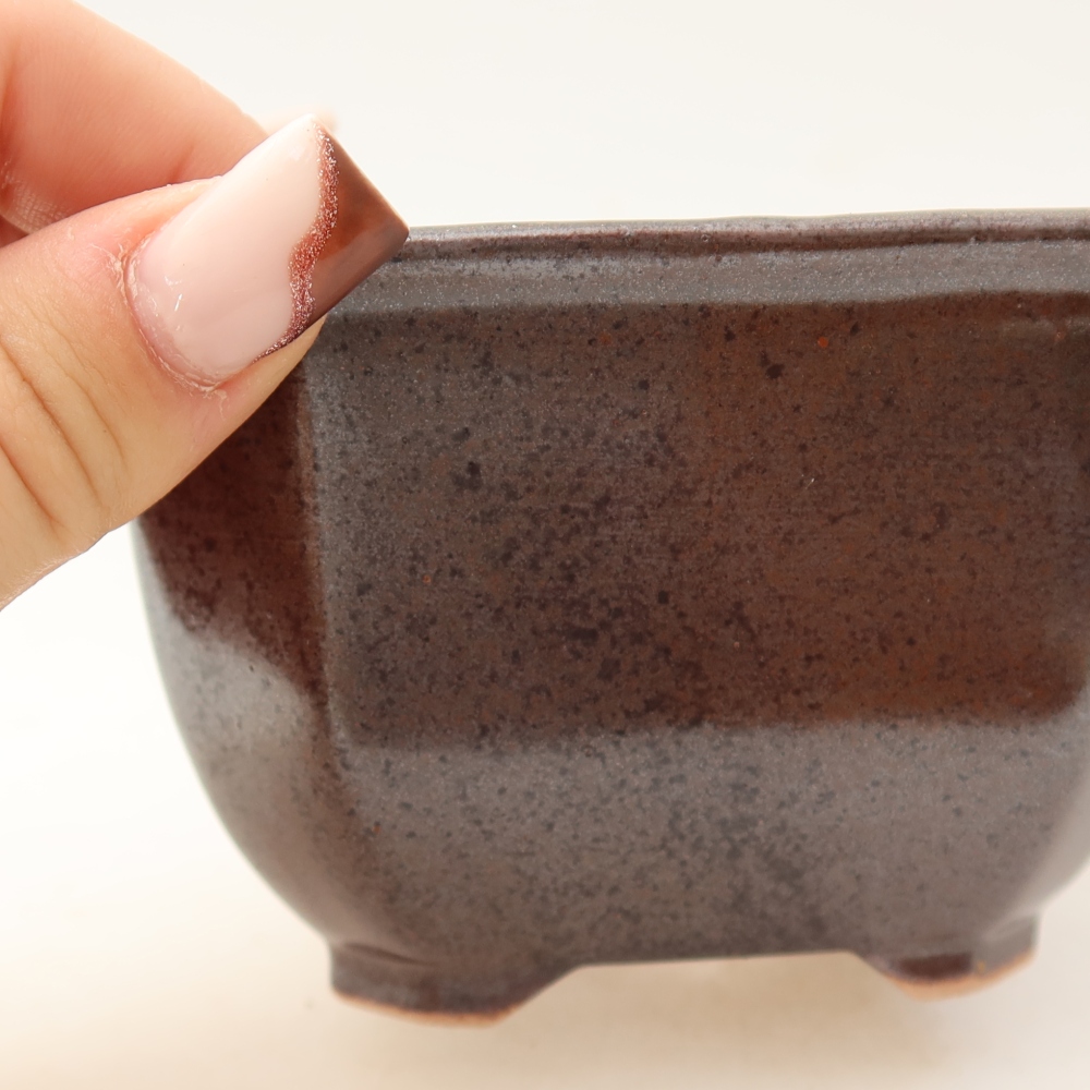 Ceramiczna miska do bonsai 10 x 10 x 6,5 cm, kolor brązowy