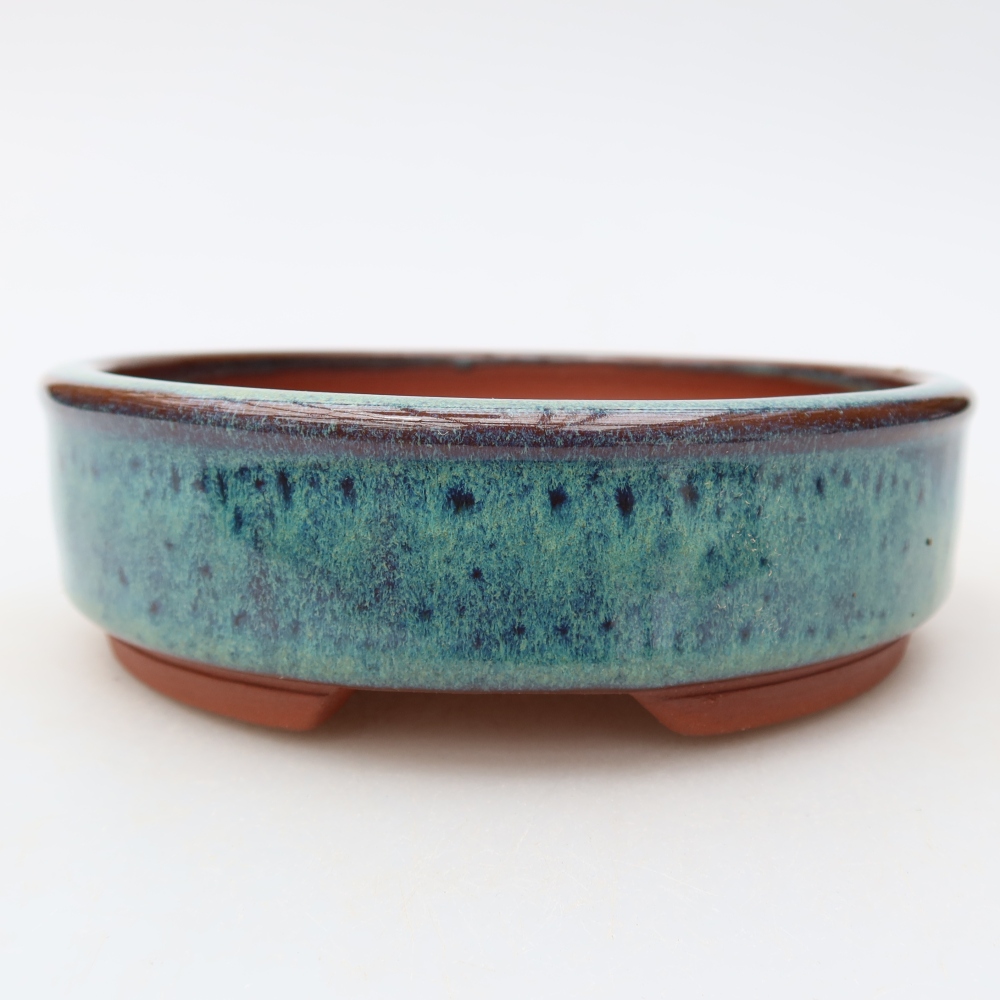 Ceramiczna miska do bonsai 13 x 13 x 4 cm, kolor zielony