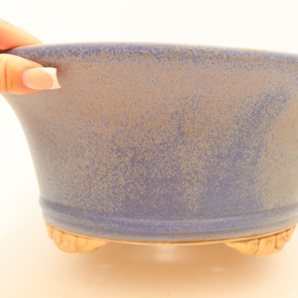 Ceramiczna miska do bonsai 29 x 29 x 12 cm, kolor niebieski