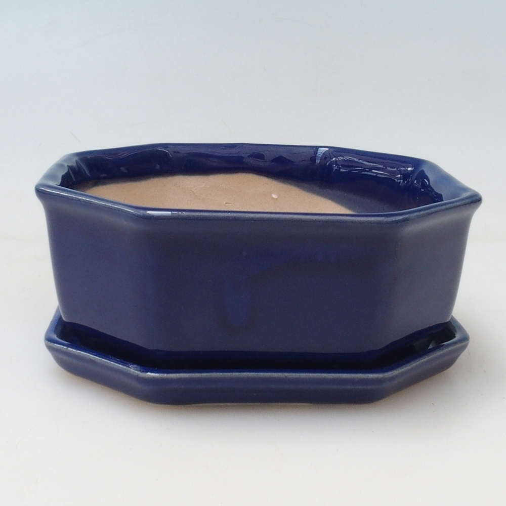 Bonsai bowl + spodek H01 - 12x9x5 cm