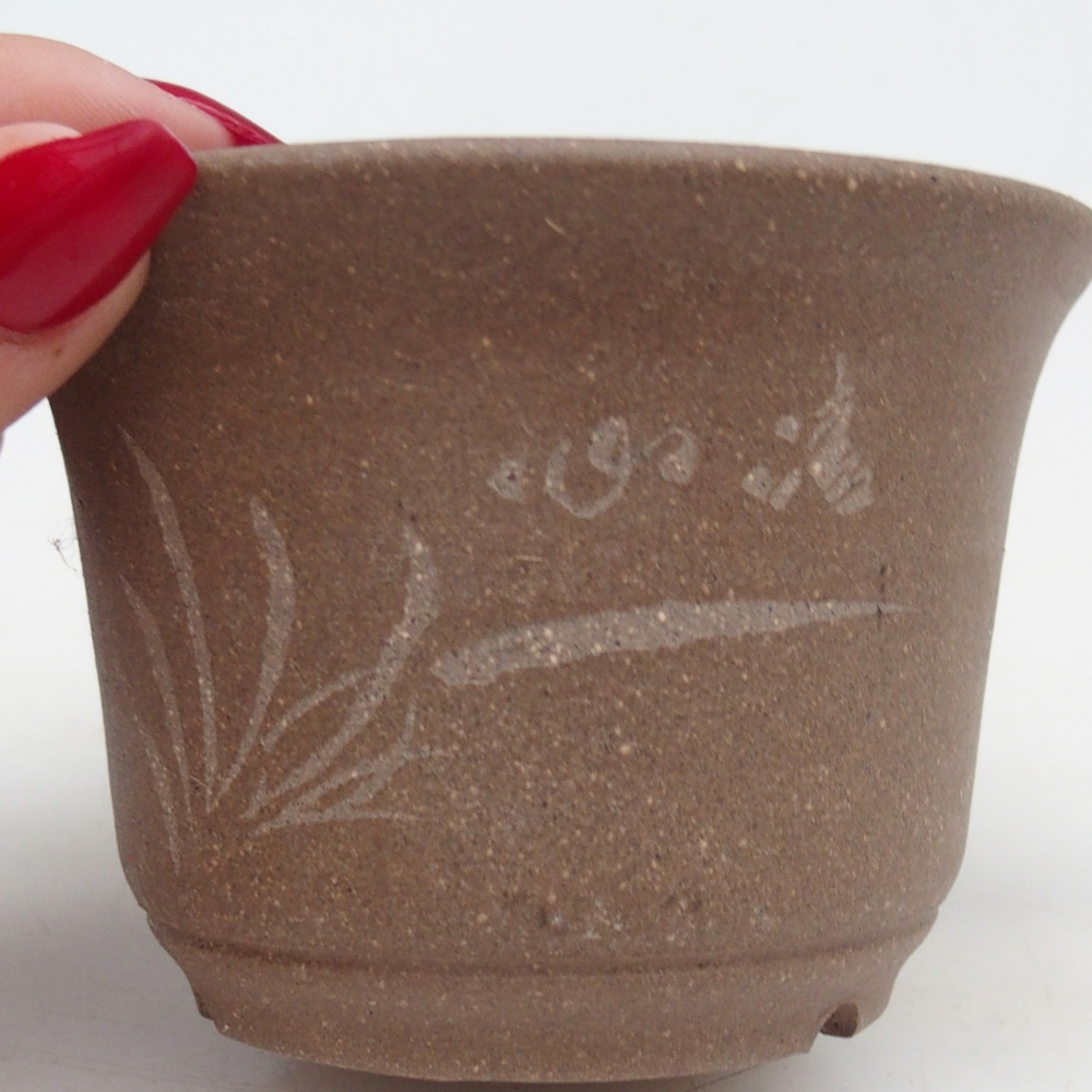Ceramiczna miska do bonsai 9,5 x 9,51 x 6,5 cm, kolor beżowy