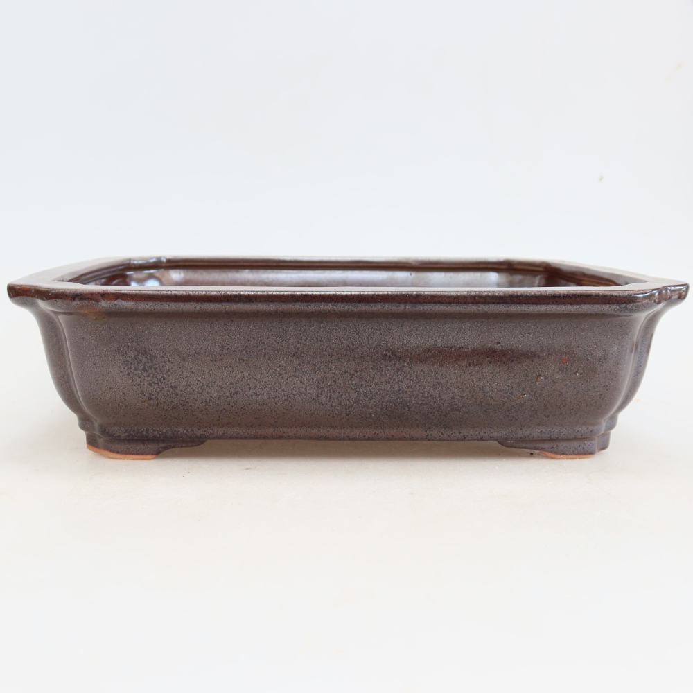 Ceramiczna miska do bonsai 27,5 x 21,5 x 7 cm, kolor bordowy